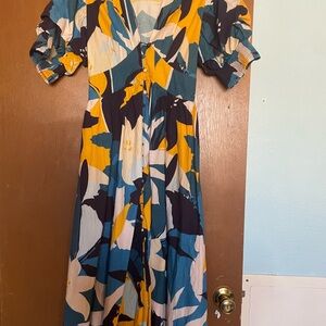 Vibrant Long Sleeve Floral Dress